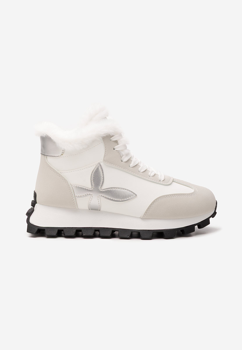 Białe zimowe sneakersy damskie Ozia