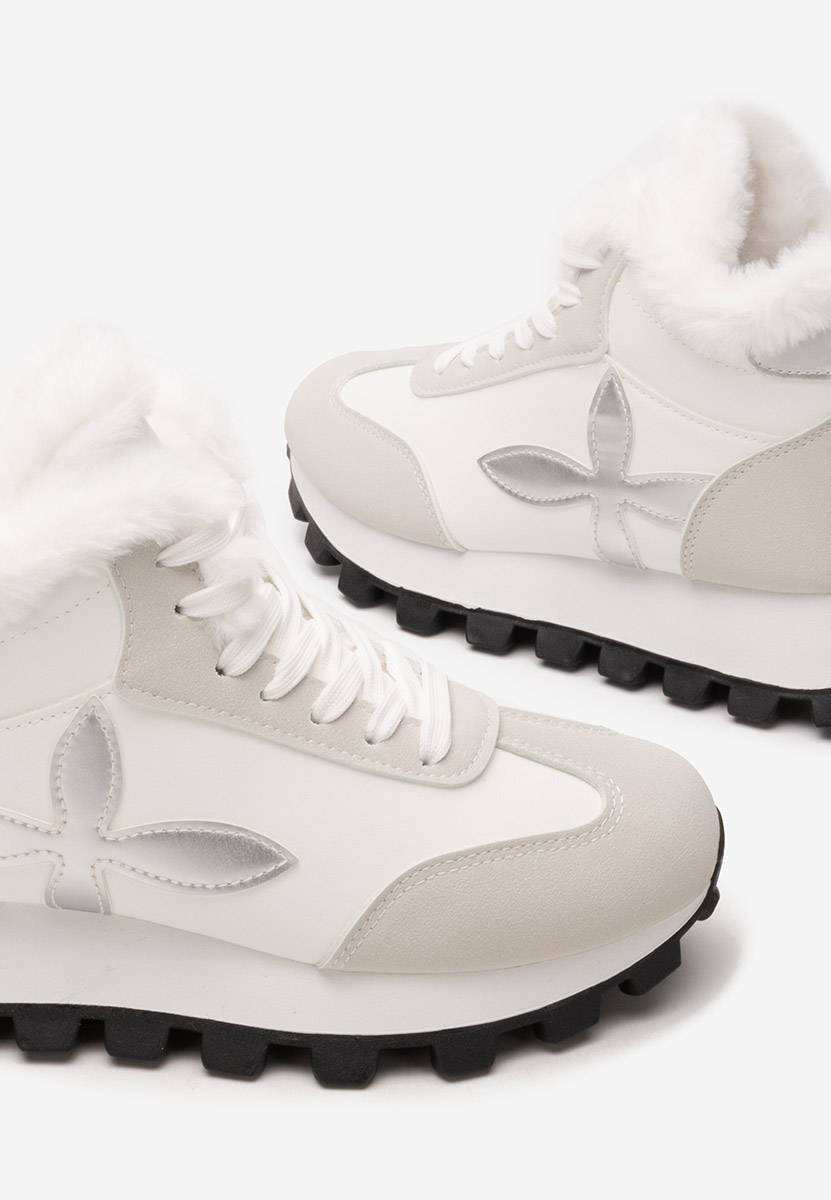 Białe zimowe sneakersy damskie Ozia
