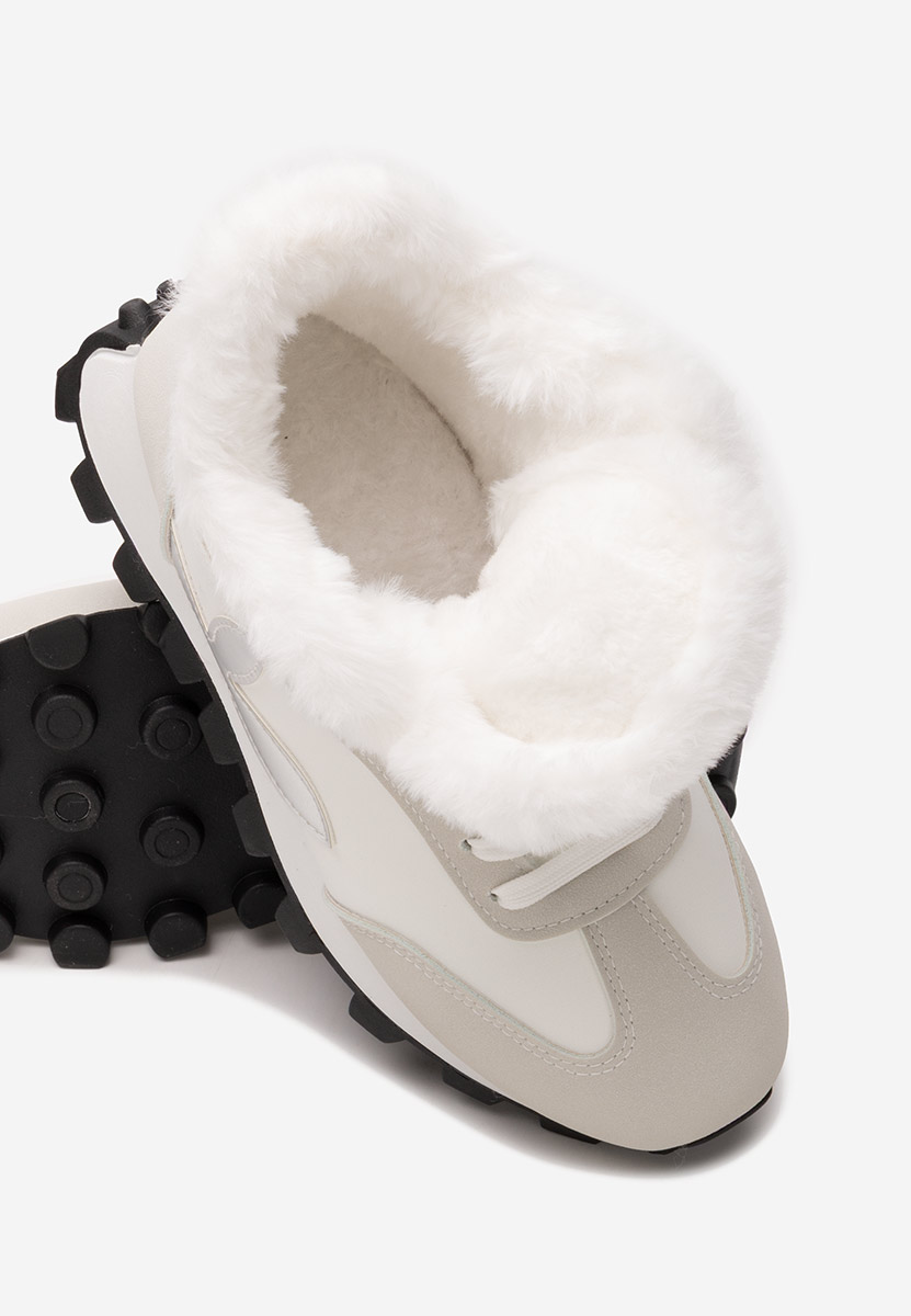 Białe zimowe sneakersy damskie Ozia