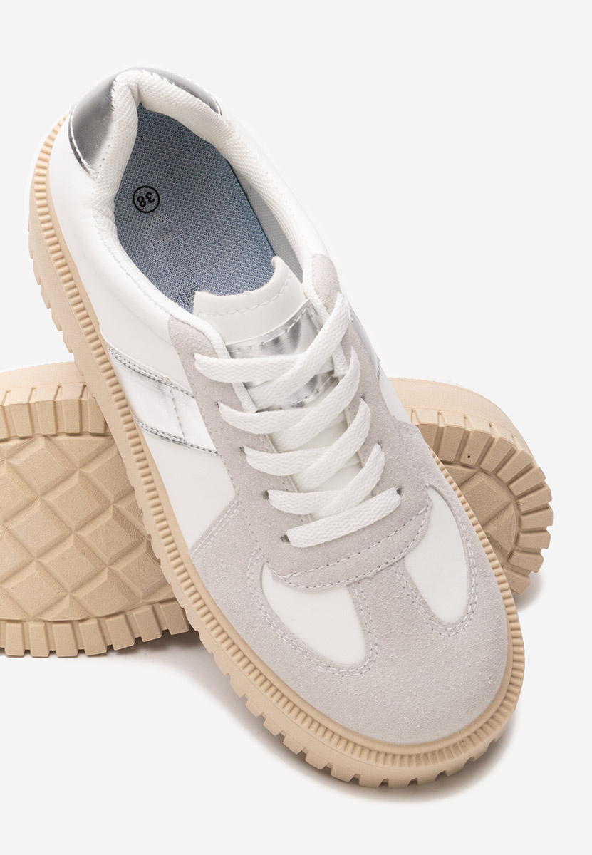 Białe sneakersy na platformie Michele