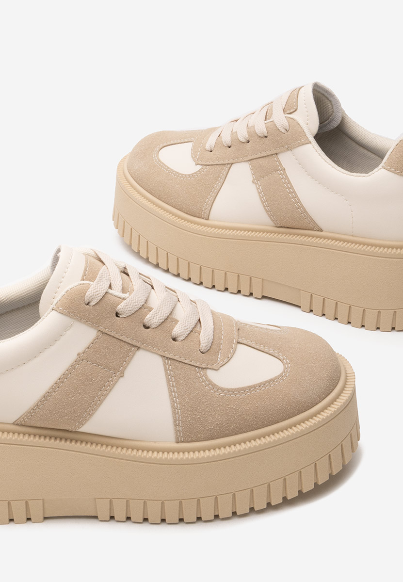 Khaki sneakersy na platformie Michele