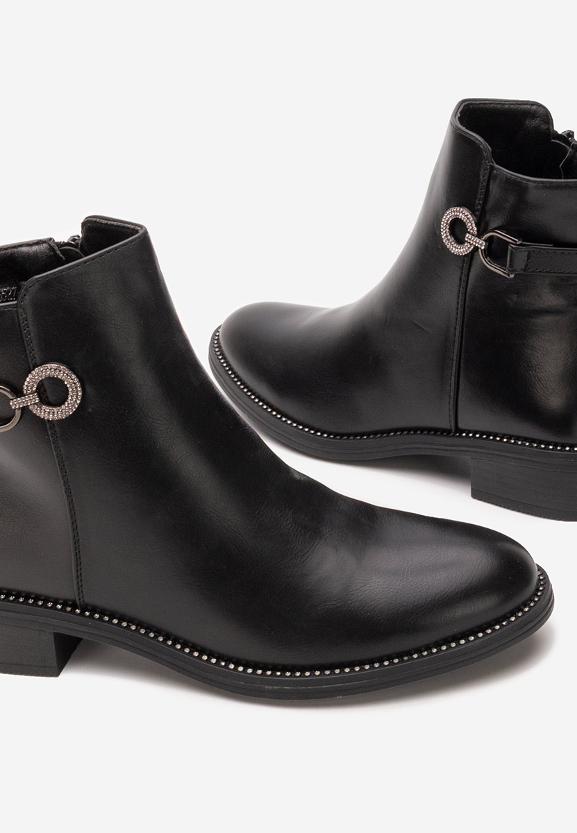 Czarne botki płaskie Ranae