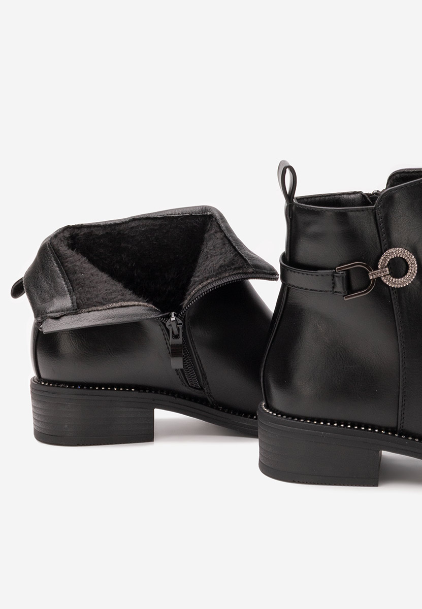 Czarne botki płaskie Ranae