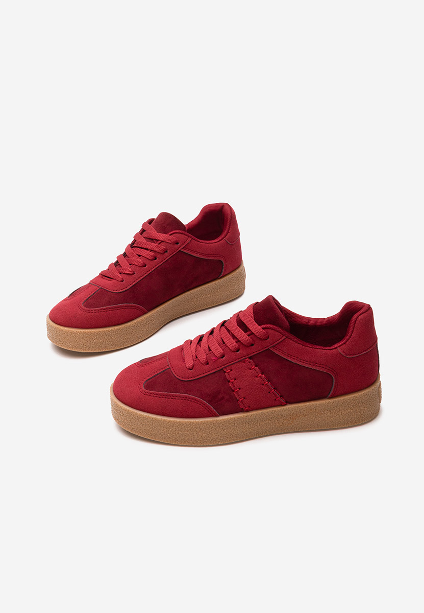 Czerwone sneakersy damskie Biania