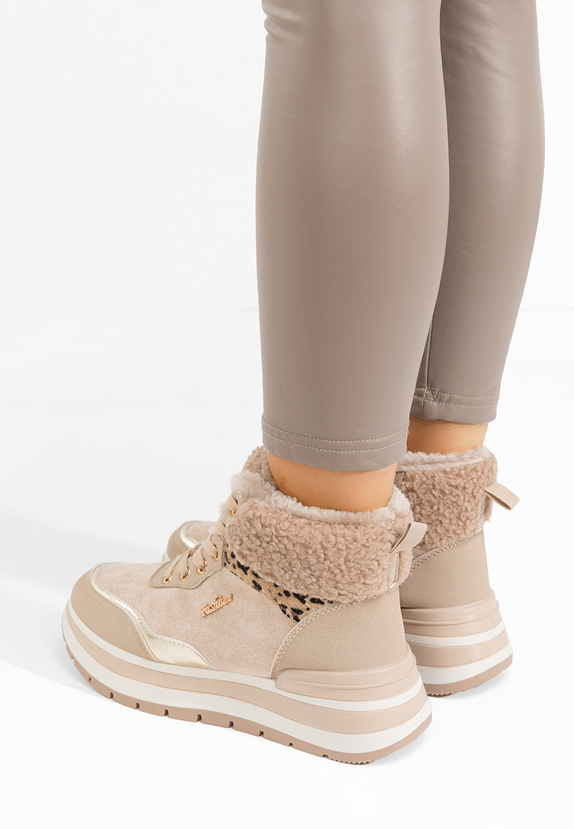 Khaki sneakersy wysokie Lisaia