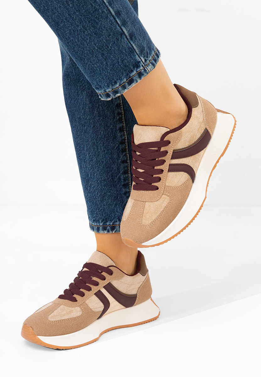 Brązowe sneakersy damskie Caragea