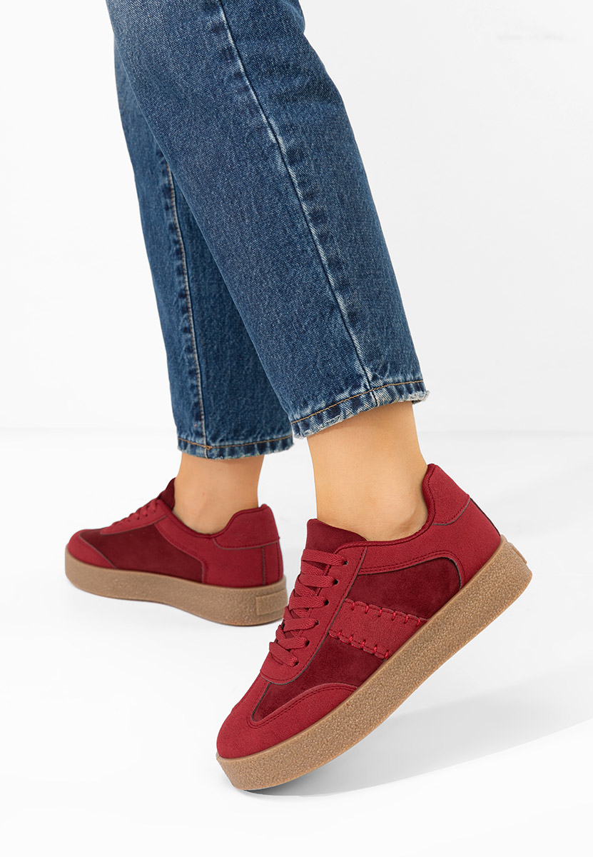Czerwone sneakersy damskie Biania