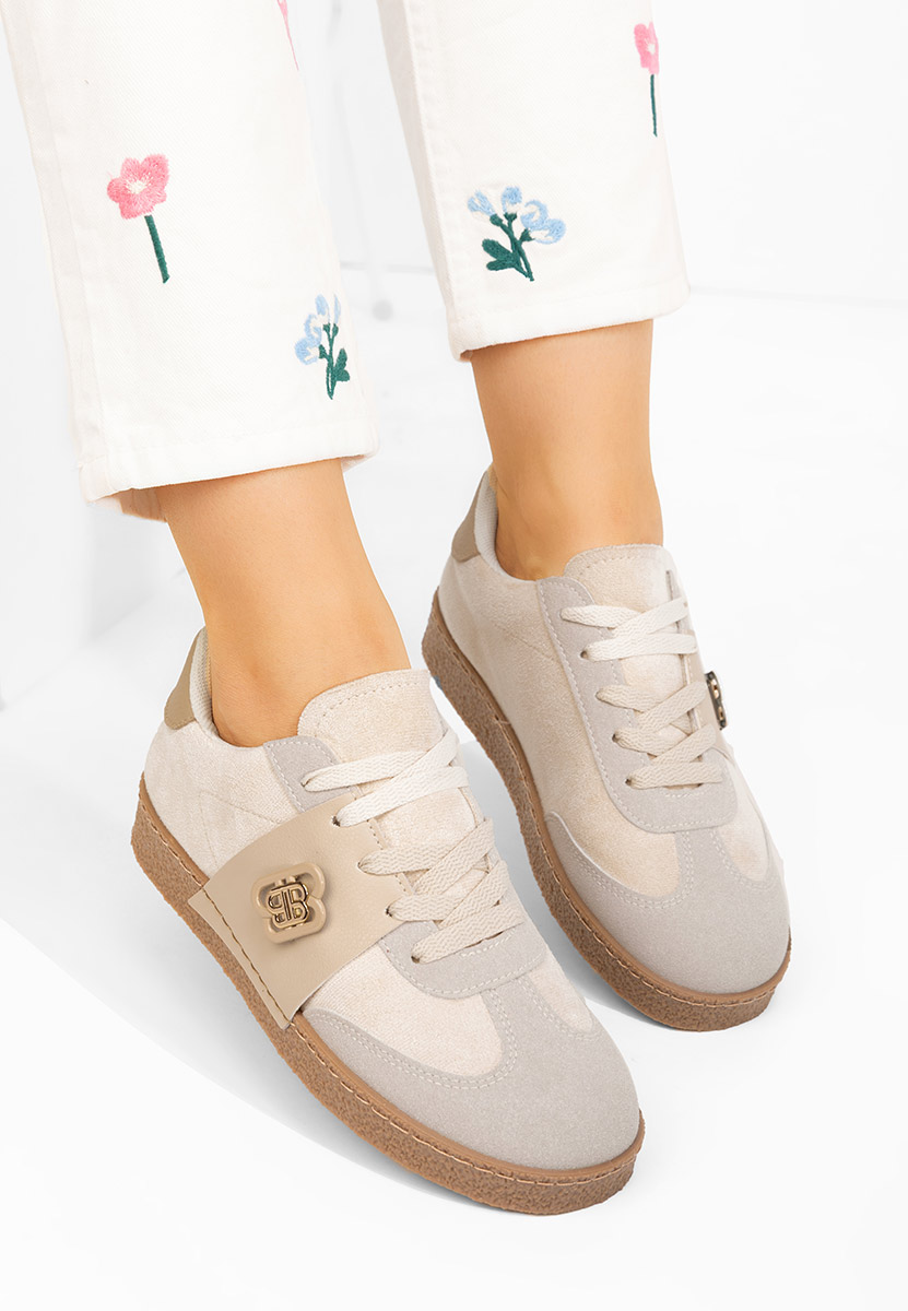 Beżowe sneakersy damskie Kathea