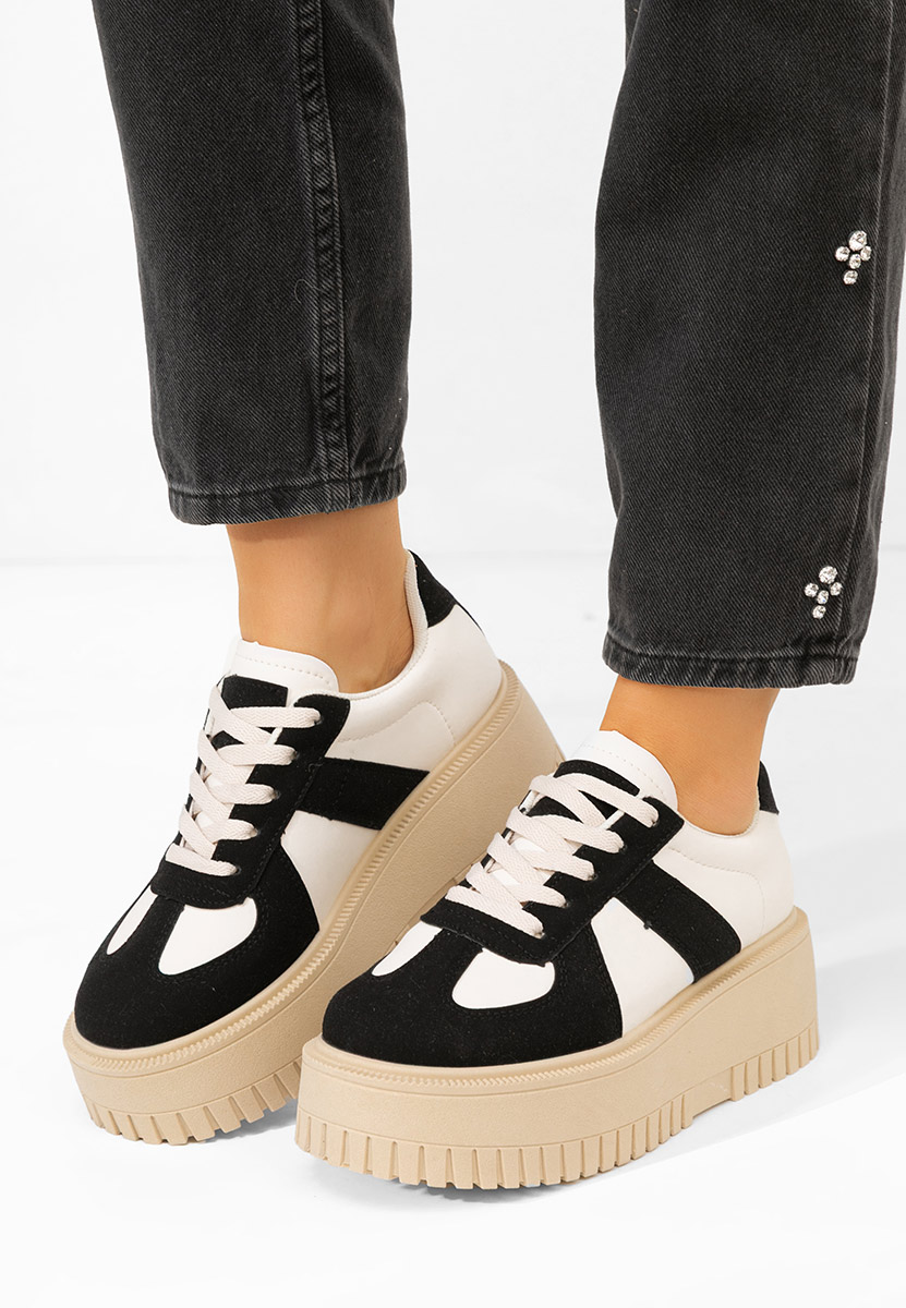 Czarne sneakersy na platformie Michele