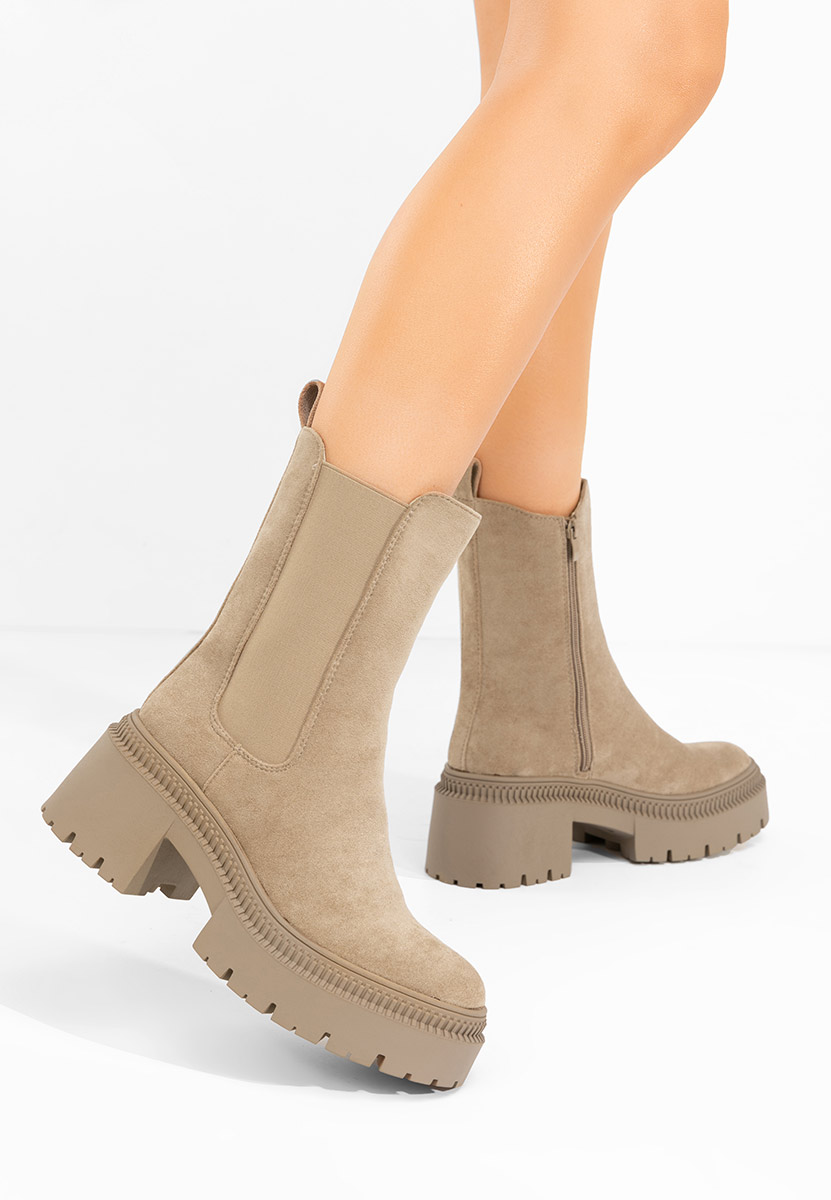Khaki kozaki damskie Sadia