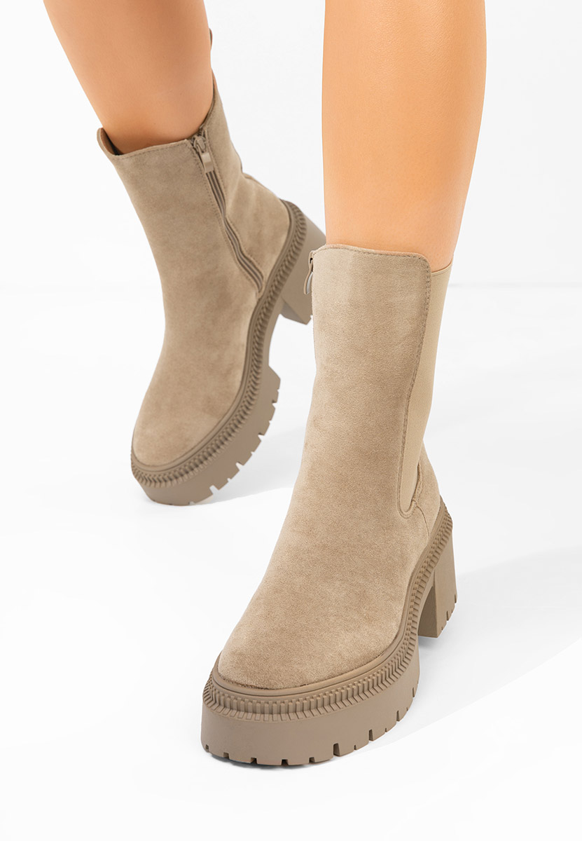 Khaki kozaki damskie Sadia