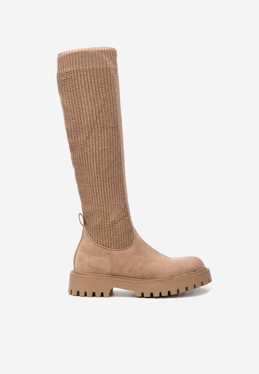 Khaki kozaki z elastyczną cholewką Zorina V2