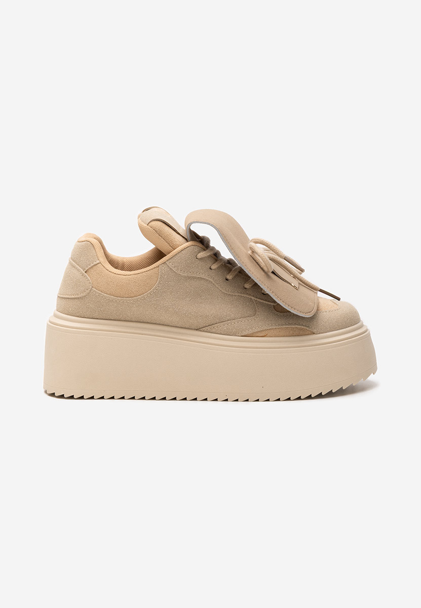 Khaki sneakersy na platformie Oliveia