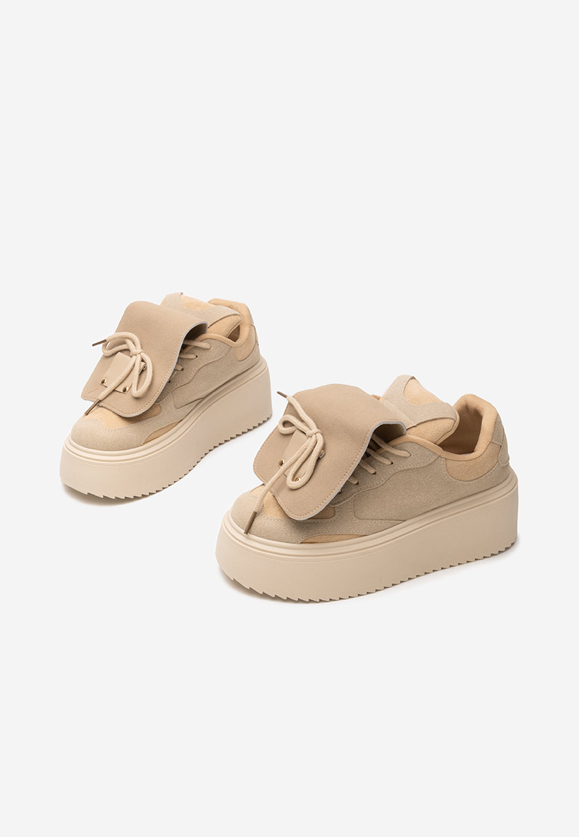 Khaki sneakersy na platformie Oliveia