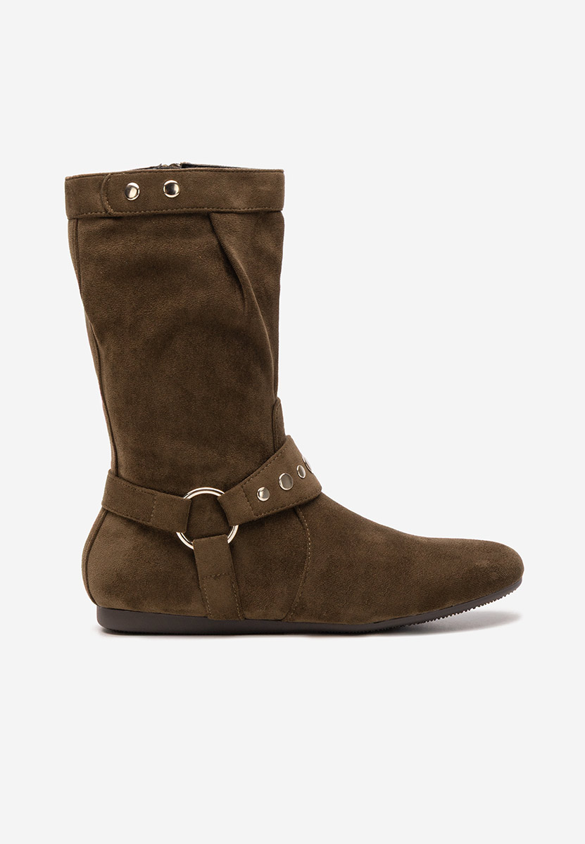 Khaki kozaki damskie Dakisa