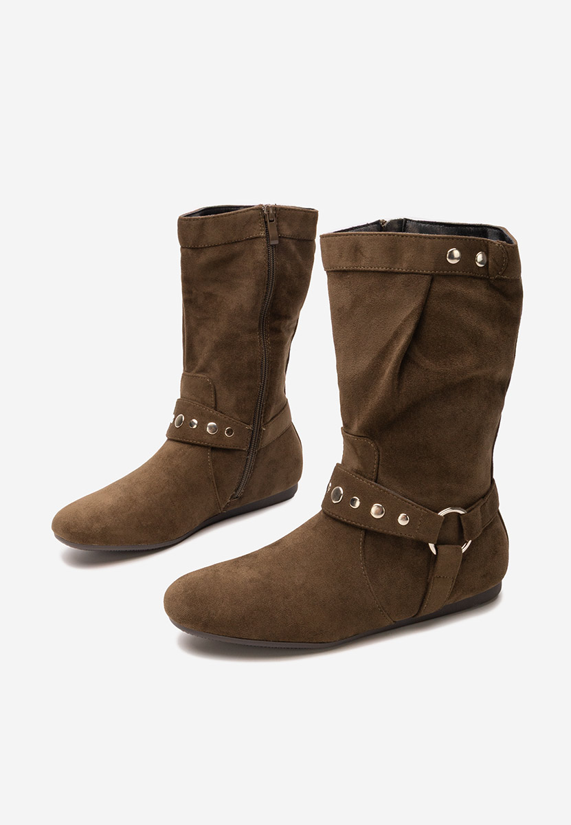 Khaki kozaki damskie Dakisa