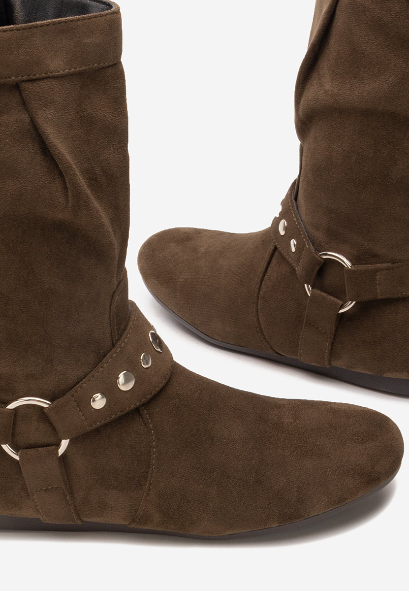 Khaki kozaki damskie Dakisa