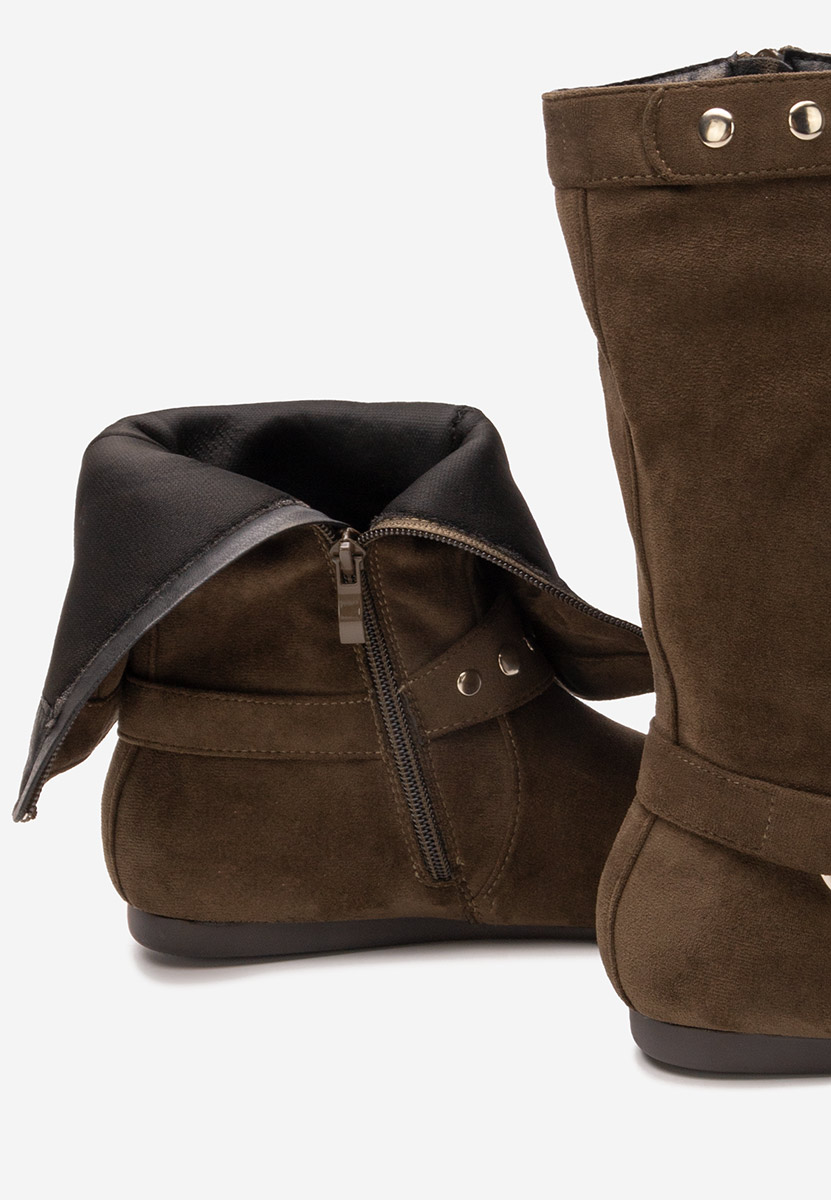 Khaki kozaki damskie Dakisa