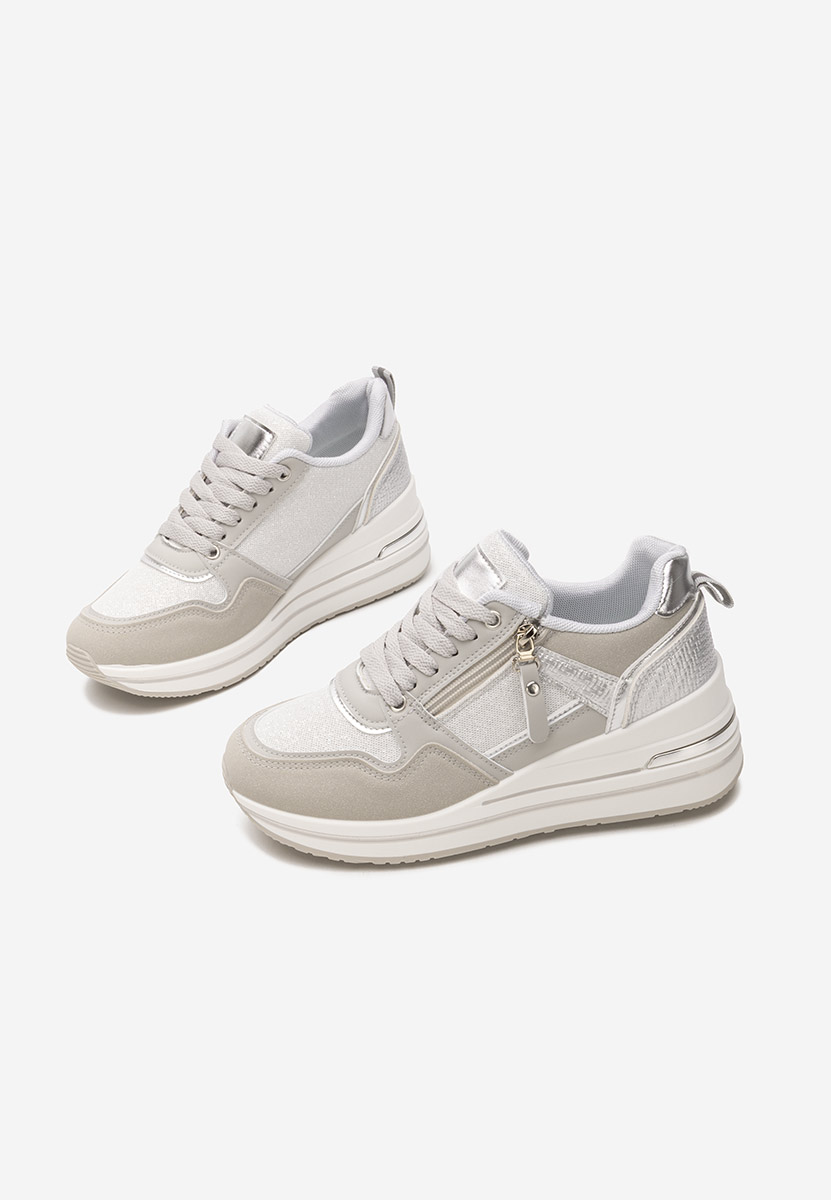 Szare sneakersy na platformie 