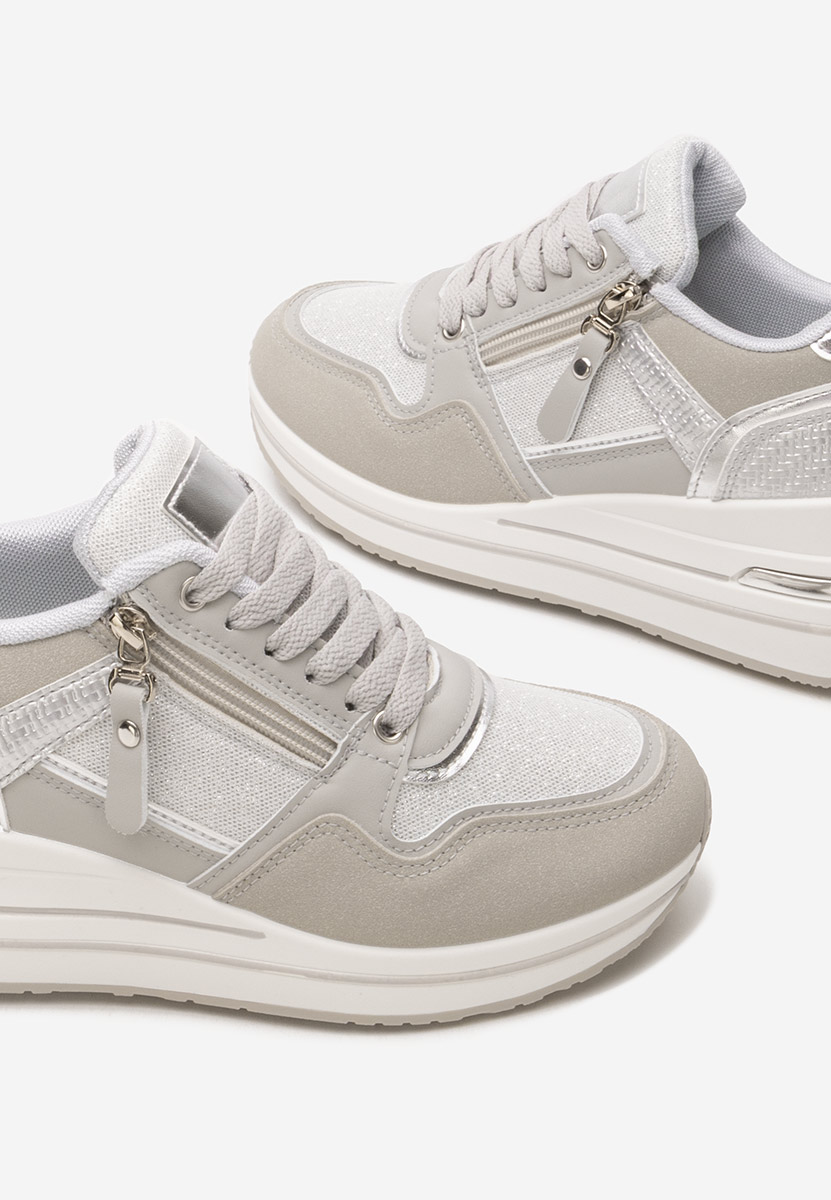 Szare sneakersy na platformie 