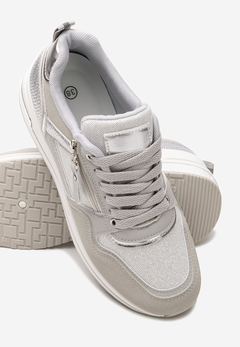 Szare sneakersy na platformie 