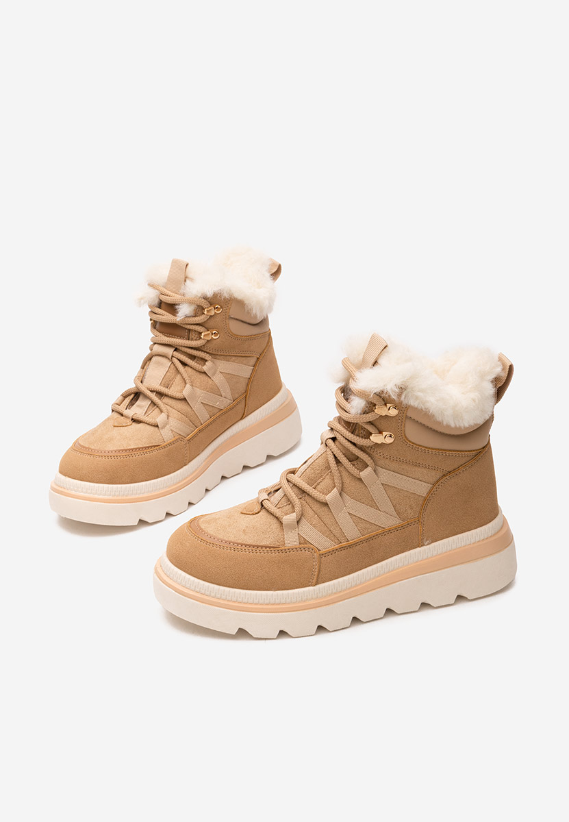 Khaki botki na platformie Nimora