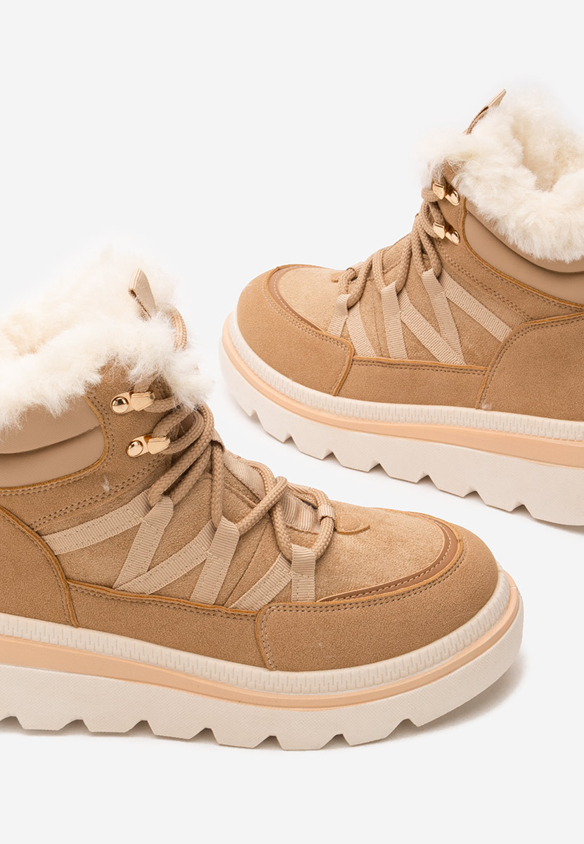 Khaki botki na platformie Nimora