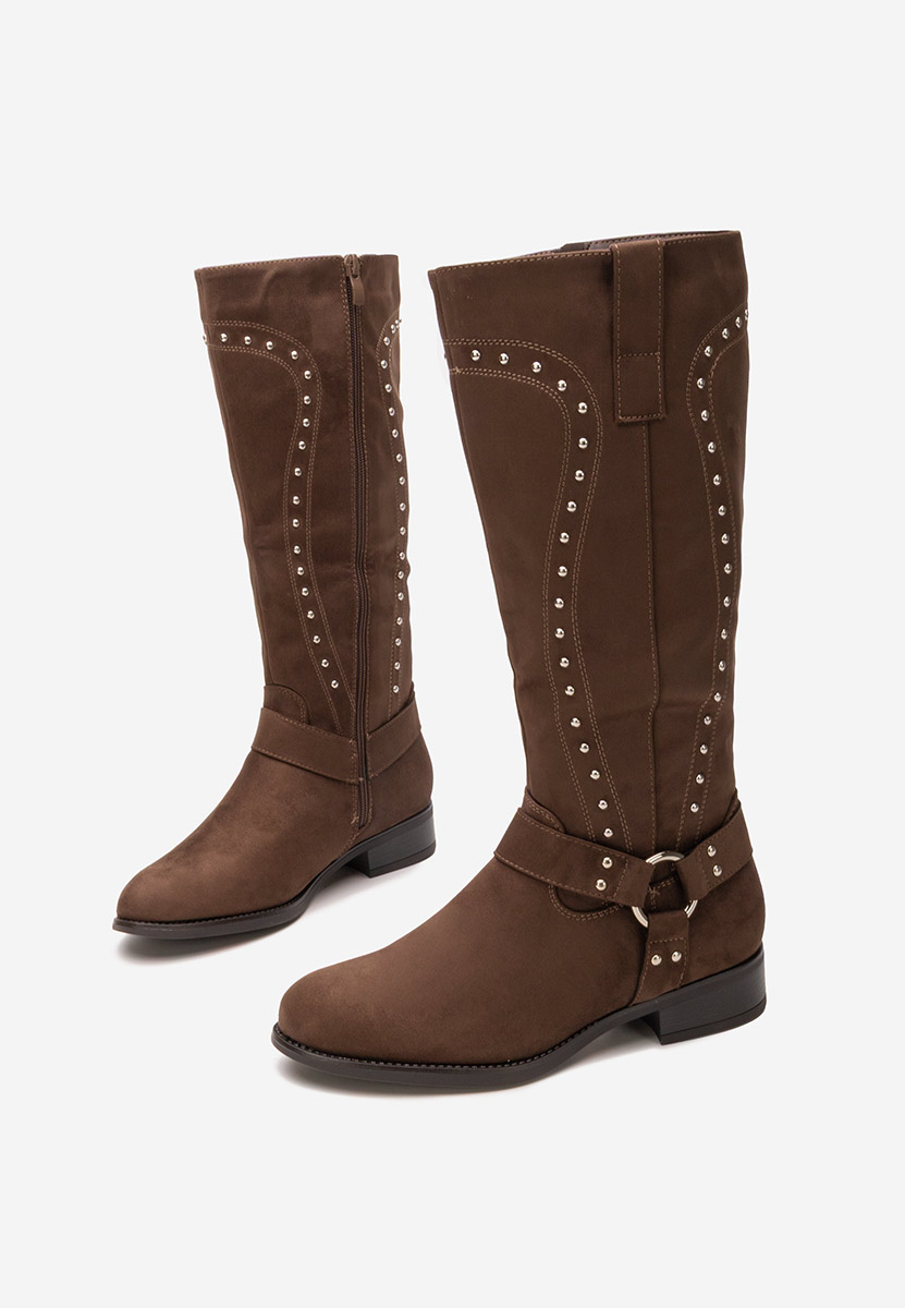 Brązowe oficerki damskie Nalira