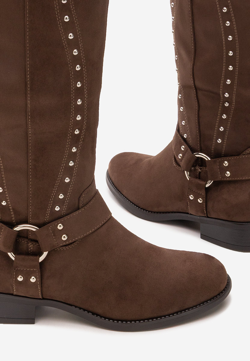 Brązowe oficerki damskie Nalira