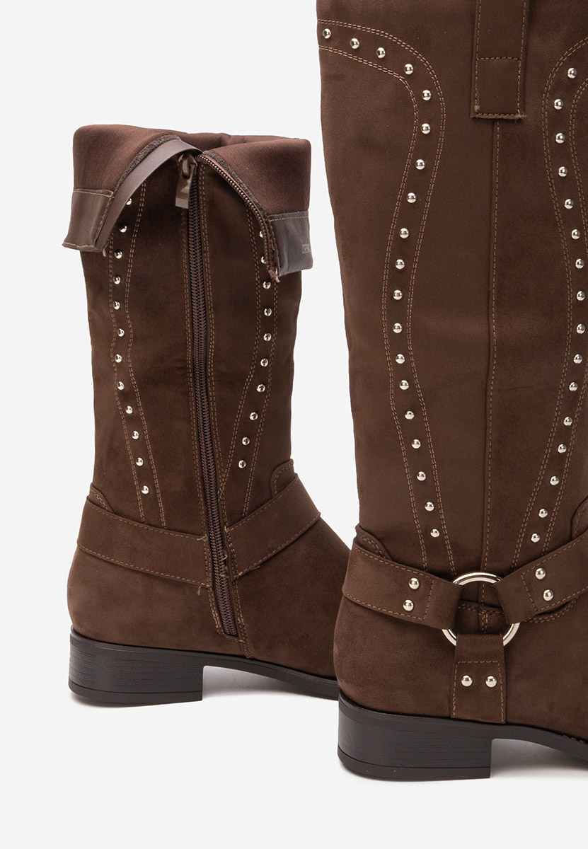 Brązowe oficerki damskie Nalira