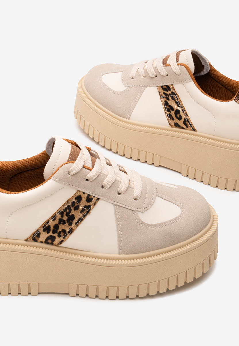 Panterkowe sneakersy na platformie Michele