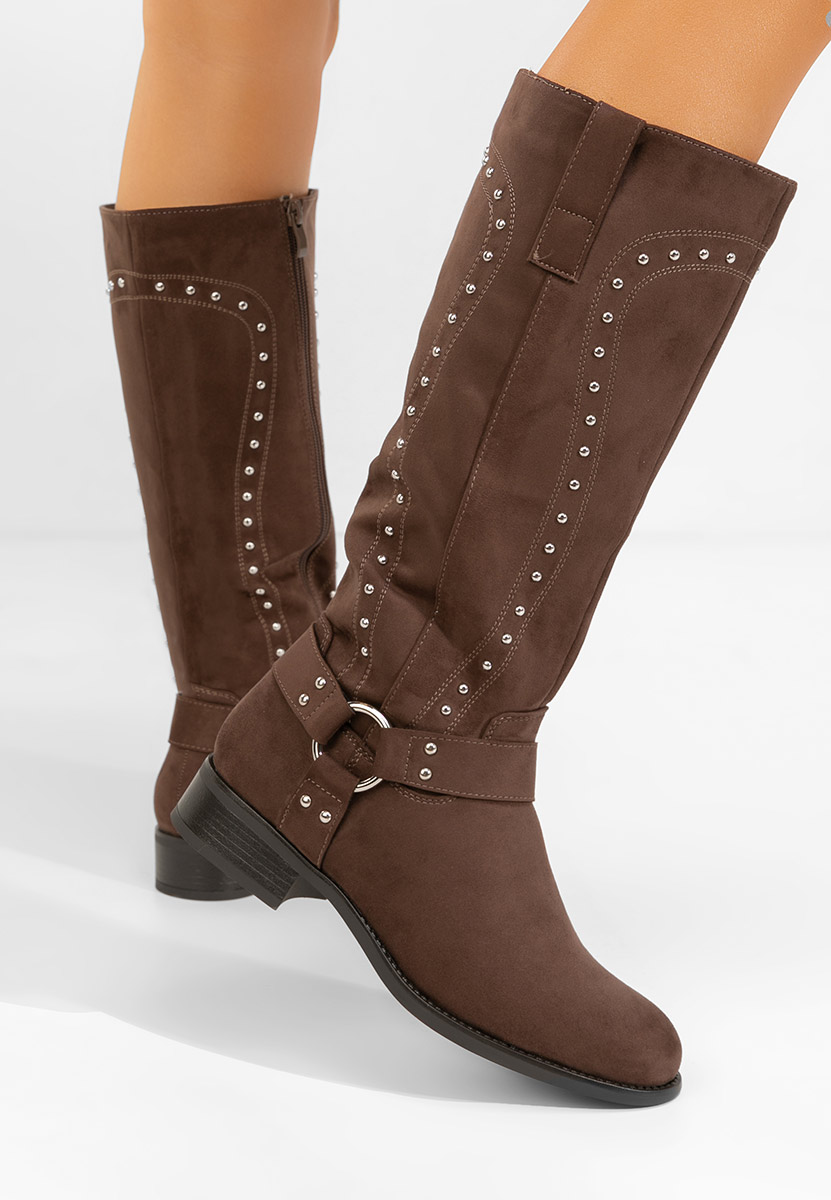 Brązowe oficerki damskie Nalira