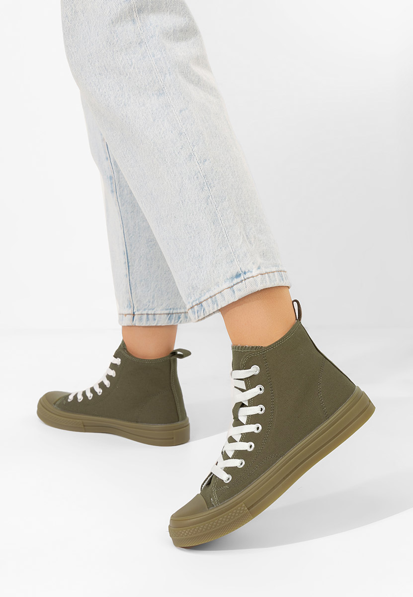 Zielone trampki wysokie damskie Thyora