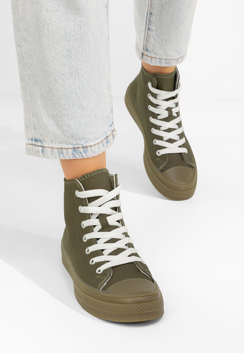 Zielone trampki wysokie damskie Thyora