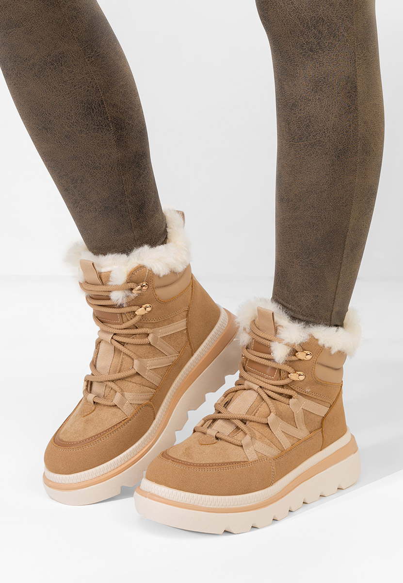 Khaki botki na platformie Nimora