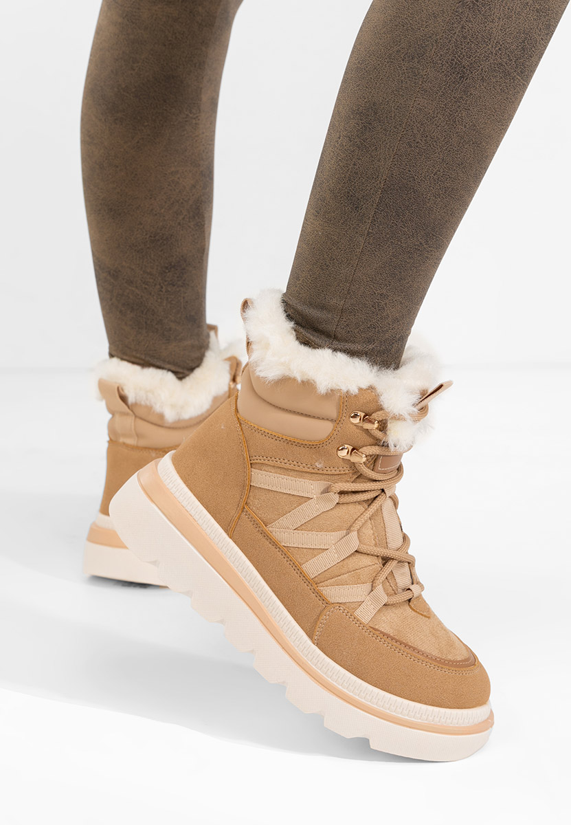 Khaki botki na platformie Nimora
