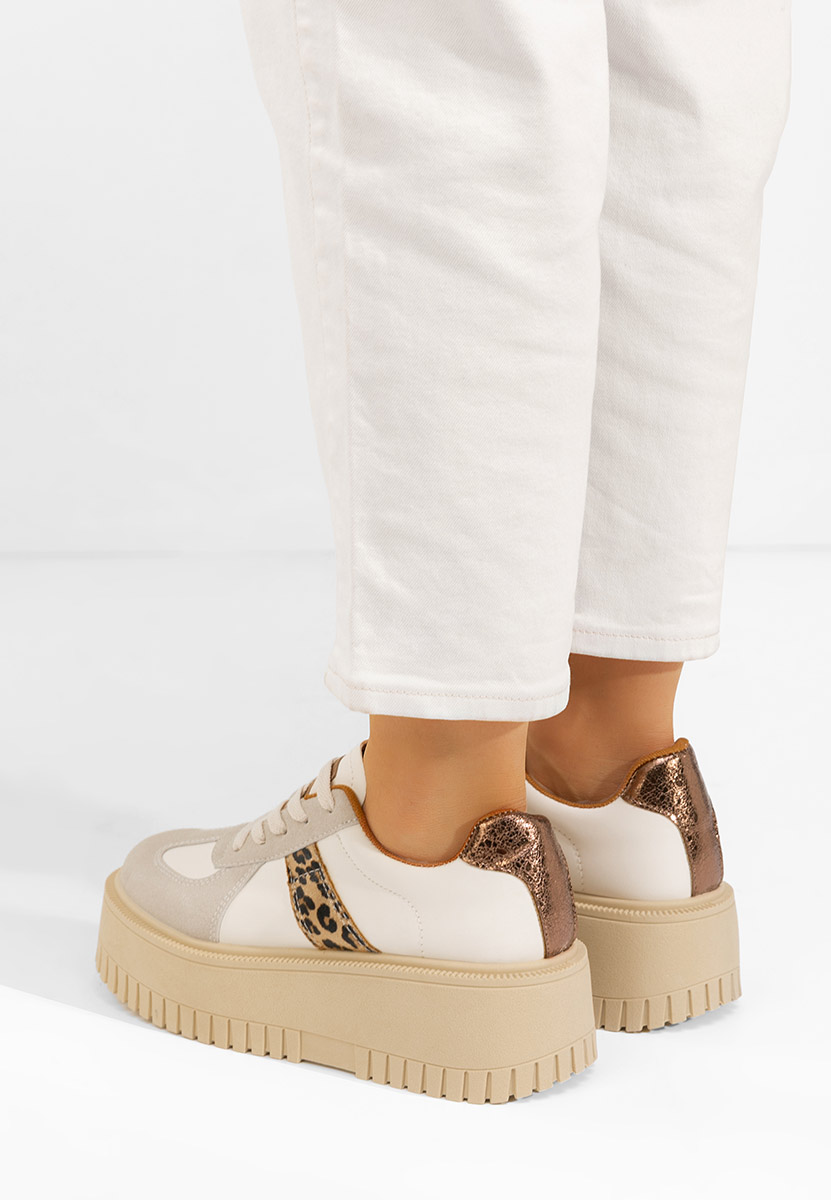 Panterkowe sneakersy na platformie Michele