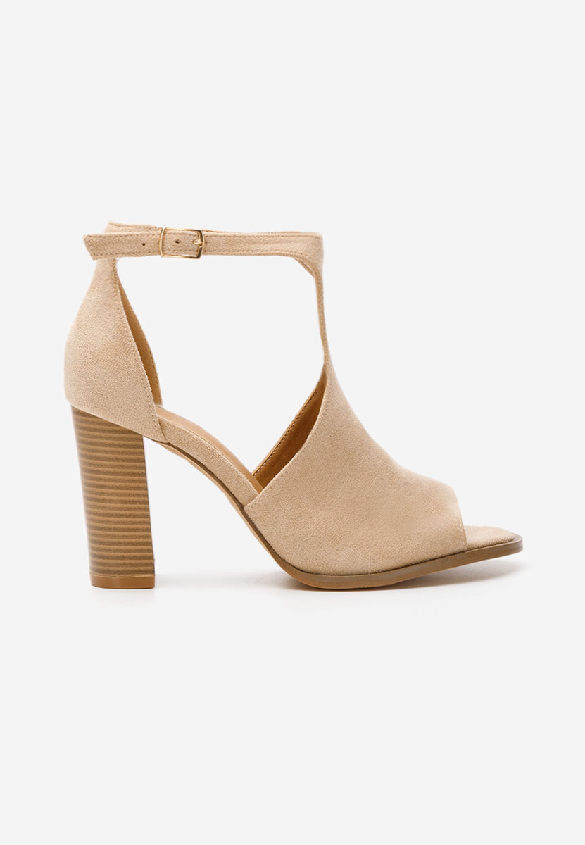 Khaki sandały na słupku Jolanda