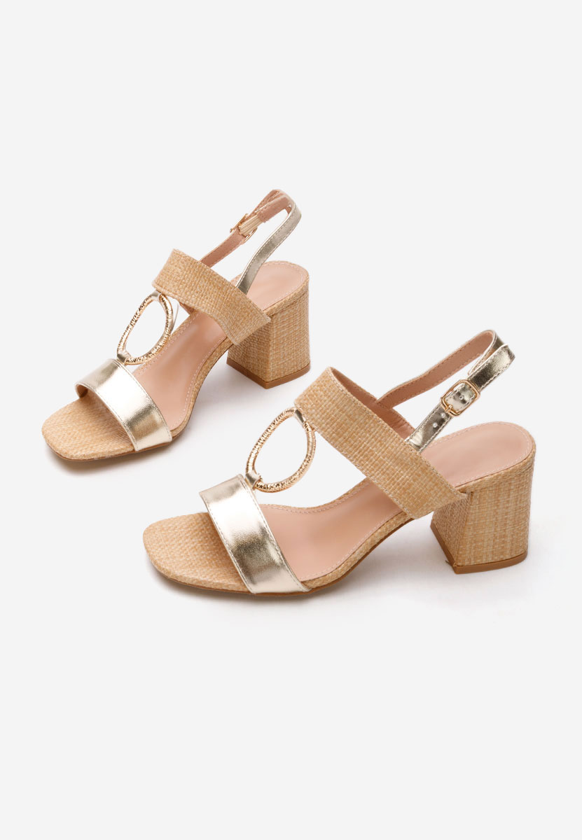 Złote sandały na słupku Annyta