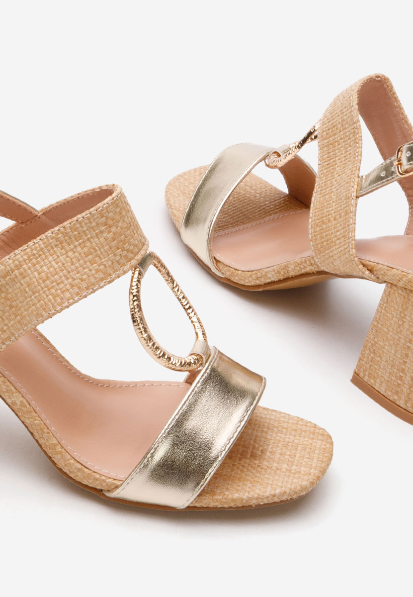 Złote sandały na słupku Annyta