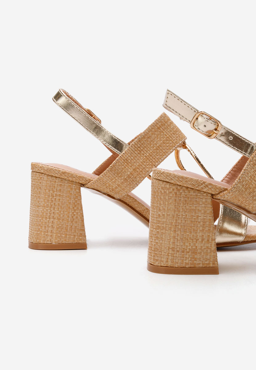 Złote sandały na słupku Annyta