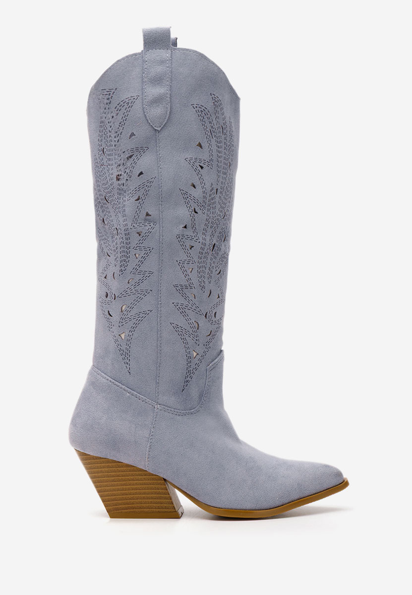 Niebieski kozaki kowbojki damskie Indaia