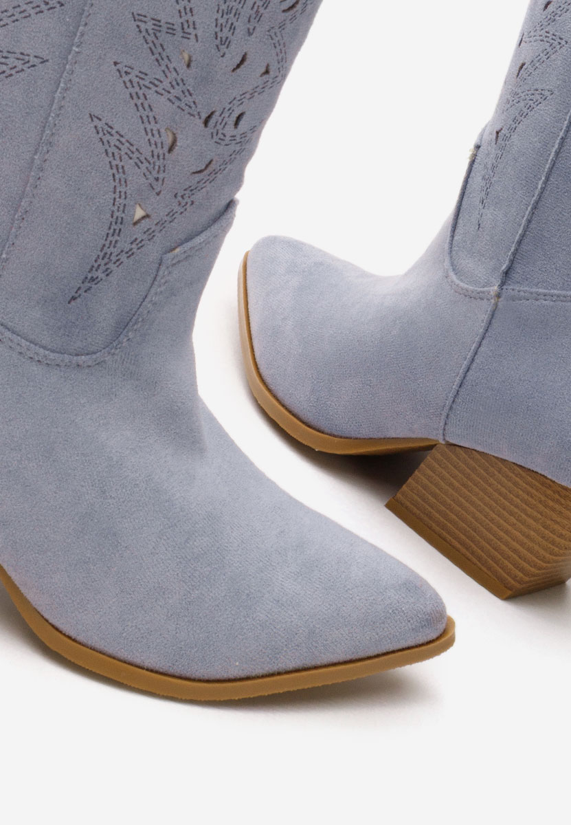 Niebieski kozaki kowbojki damskie Indaia