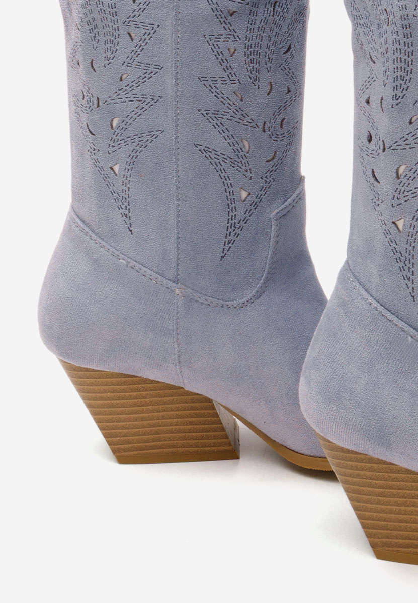 Niebieski kozaki kowbojki damskie Indaia