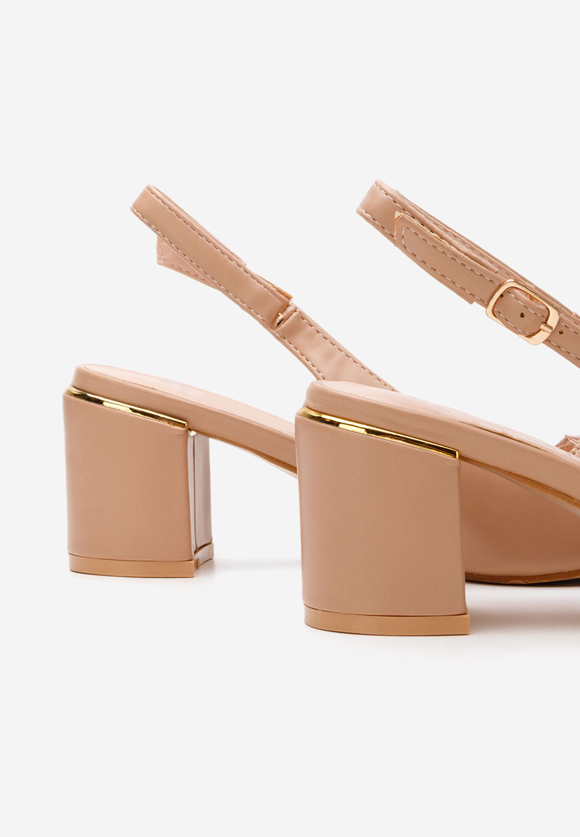 Khaki czółenka bez pięt Flamia