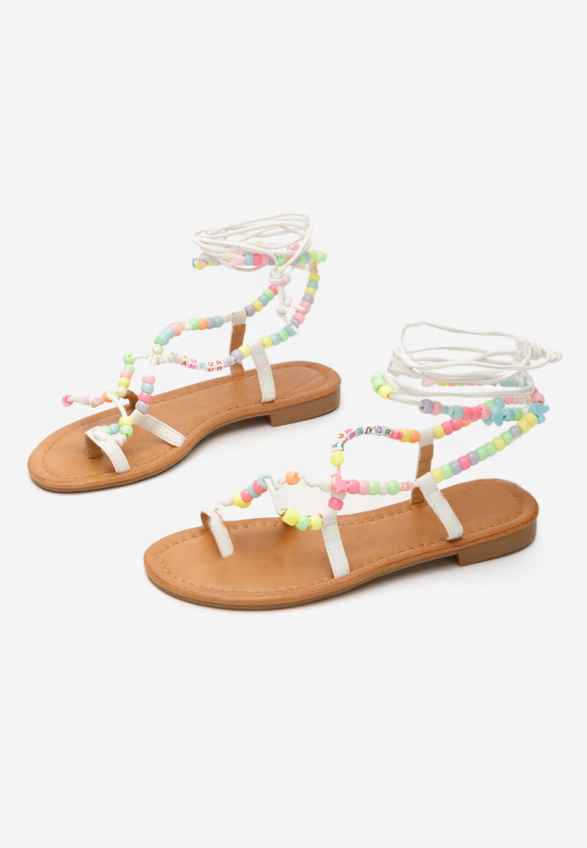 Białe sandaly gladiatorki Bertha