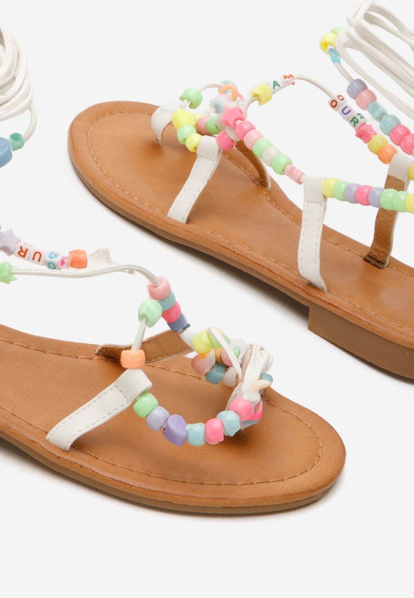 Białe sandaly gladiatorki Bertha