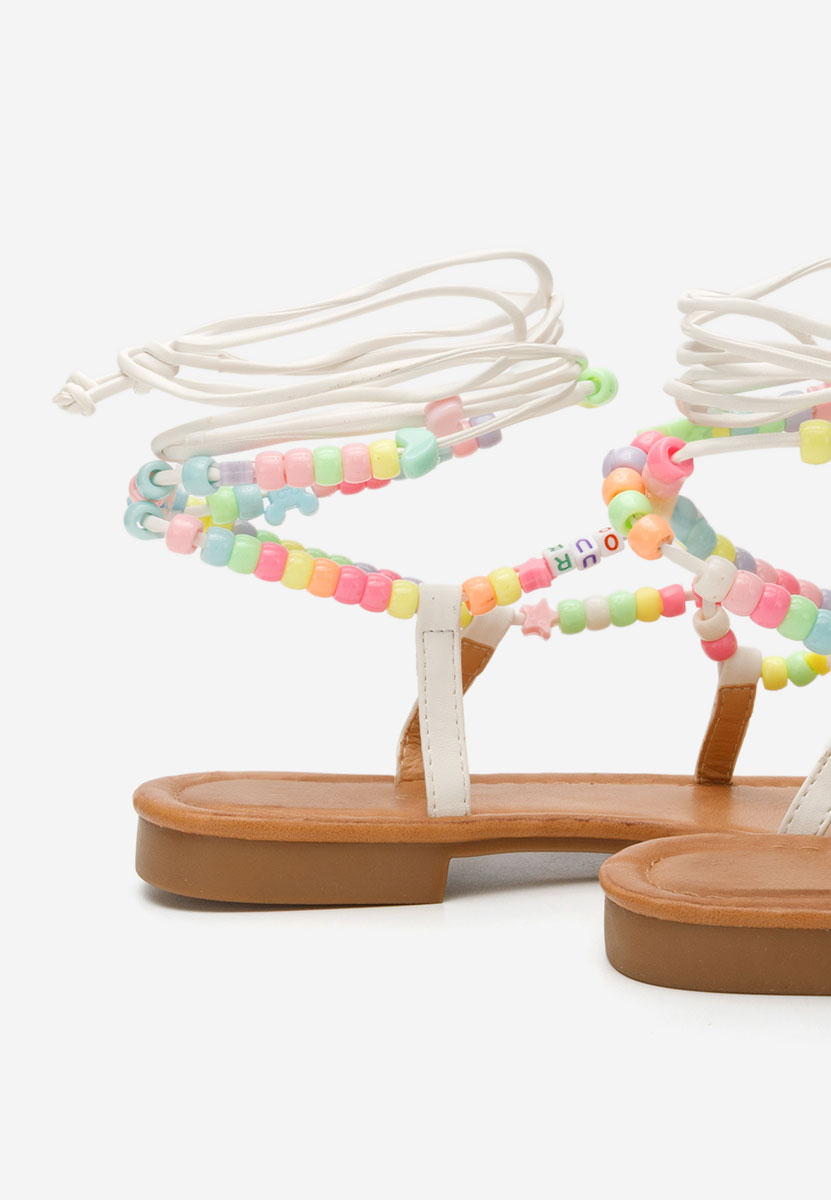 Białe sandaly gladiatorki Bertha