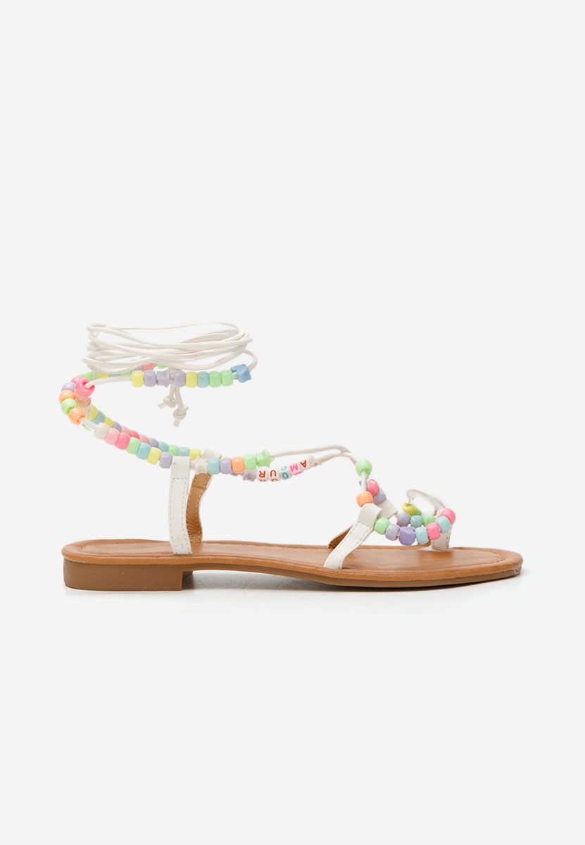 Białe sandaly gladiatorki Bertha