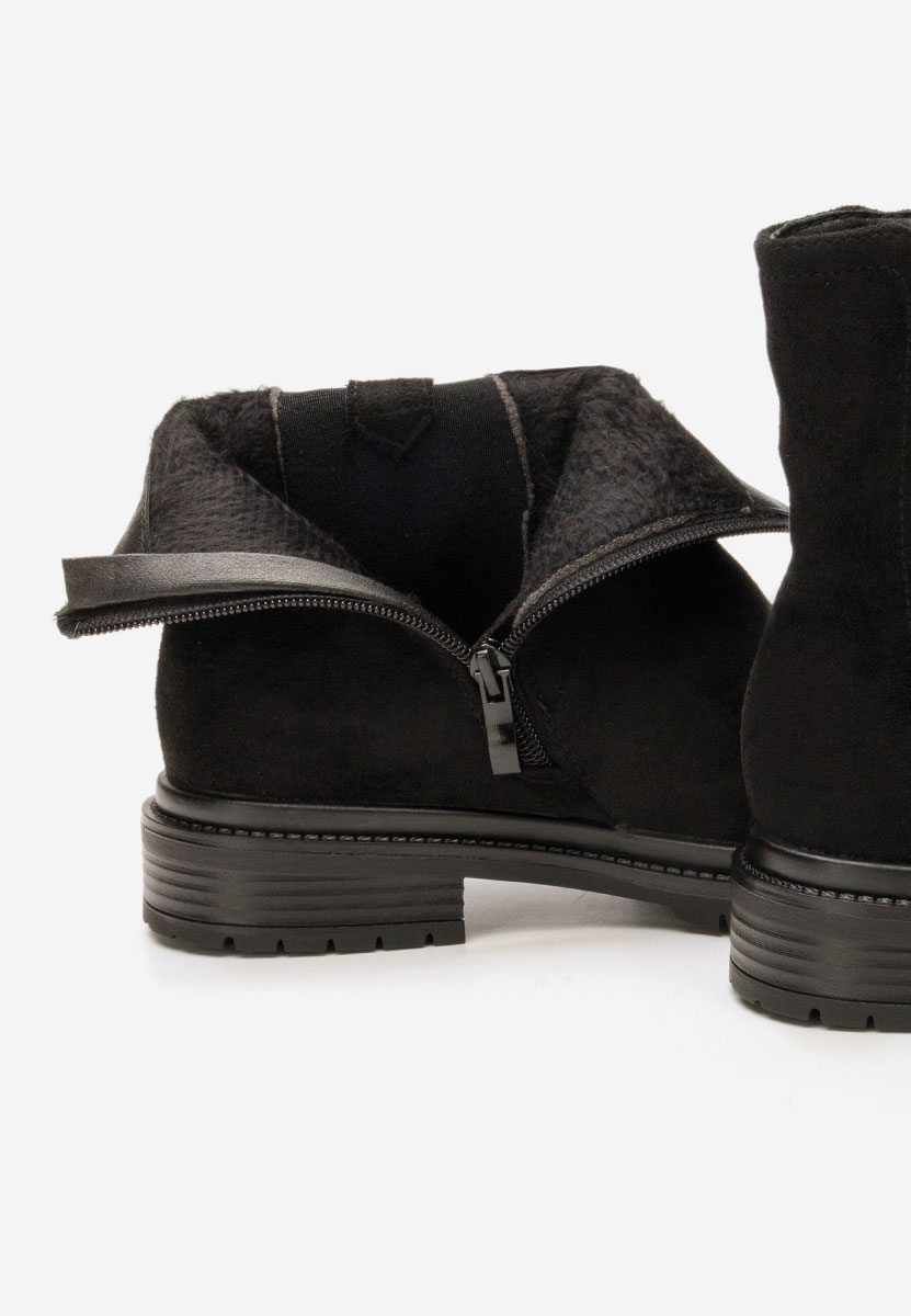 Czarne botki płaskie Nevea